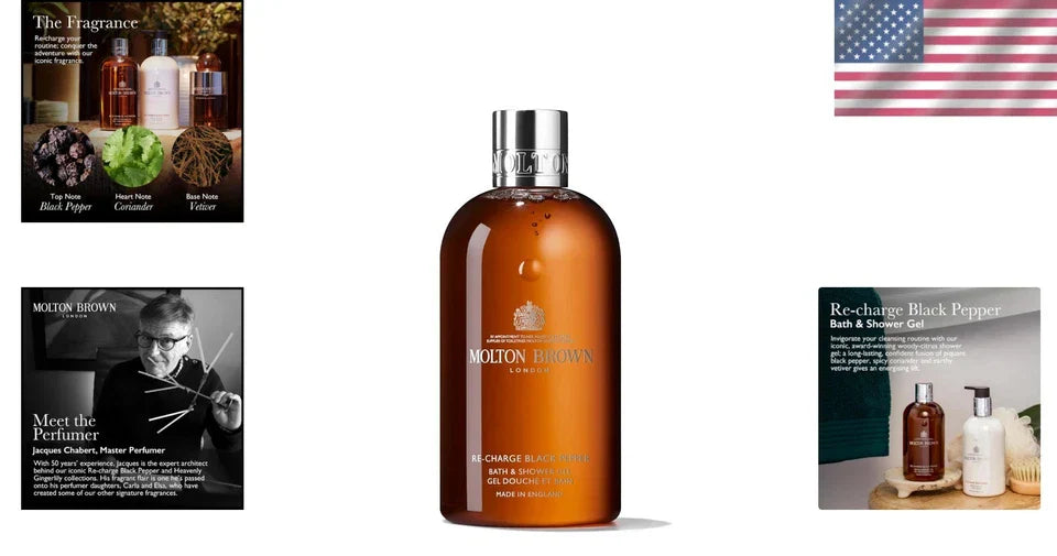 Re-Charge Hydrating Black Pepper Shower Gel - 11.64 oz. for Revitalizing Cleanse